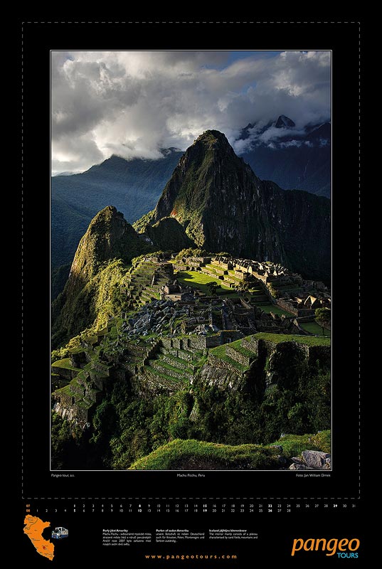 PANGEO-TOURS - Wandkalender 2012, Machu Picchu (Peru), Juli-August