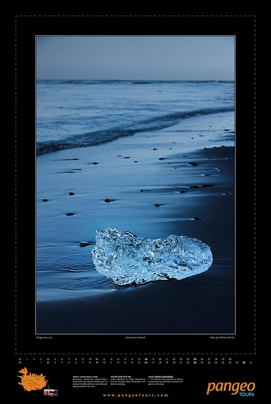 Nástěnný kalendář Pangeo tours 2012, Jokulsarlón - Island, listopad - prosinec