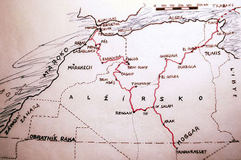 Tak vypadala trasa naší první exotické cesty v roce 1992 v Alžírsku / Cestovní kancelář Pangeo tours | Cestovní kancelář PangeoTours