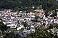 Pohled na město Lynton v NP Exmoor