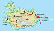 Poznávací zájezd Island - lodí a letecky, Mapa