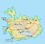 Poznávací zájezd Island - letecky s turistikou, Mapa