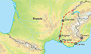 Poznávací zájezd Za vůněmi jihovýchodní Francie, Mapa