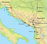 Poznávací zájezd Balkánské střípky, Mapa