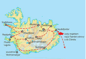 Poznávací zájezd Velká islandská cesta, Mapa