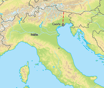 Poznávací zájezd Caorle - víkend u moře, Mapa