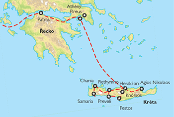 Poznávací zájezd Kréta - ostrov  bájného Minotaura, Mapa