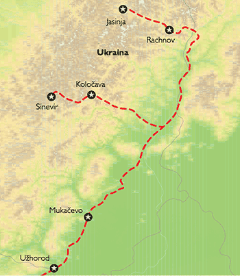 Poznávací zájezd Krajem Nikoly Šuhaje, Mapa Poznávací zájezd Krajem Nikoly Šuhaje, Mapa