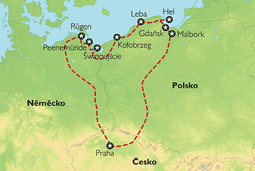 Poznávací zájezd Krásy Baltského pobřeží, Mapa
