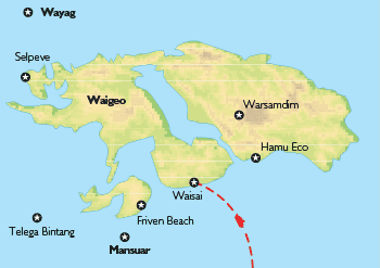 Poznávací zájezd  <small>nehotelbusový zájezd</small>Raja Ampat - dotkněte se ráje, Mapa