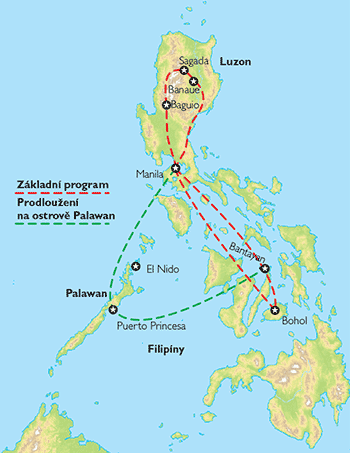 Poznávací zájezd  <small>nehotelbusový zájezd</small>, Mapa