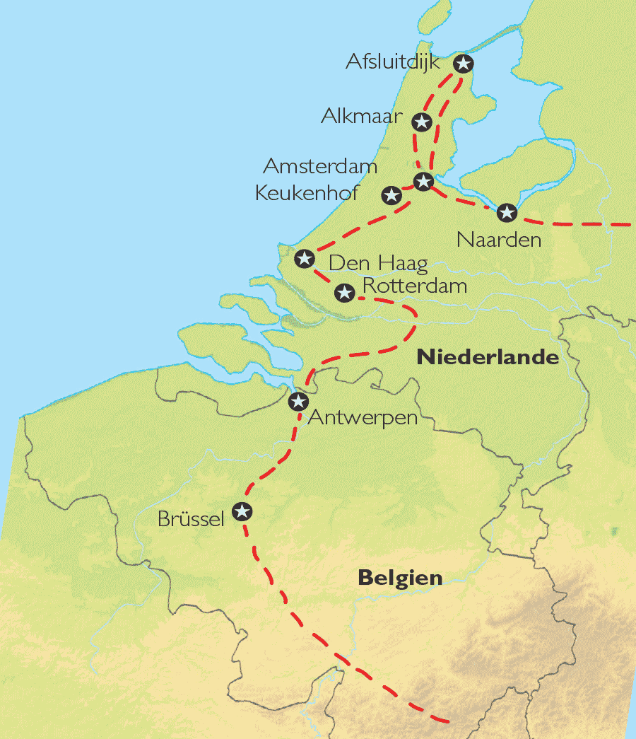 Reise Pangeo tours: Niederlande, Belgien  Niederlande und Belgien - Merkwürdigkeiten und Blumen
